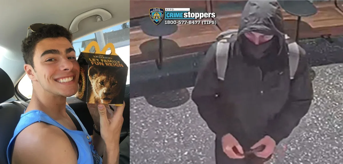 A split image shows a smiling young man in a car holding a McDonald's Happy Meal box featuring a lion cub from 'The Lion…