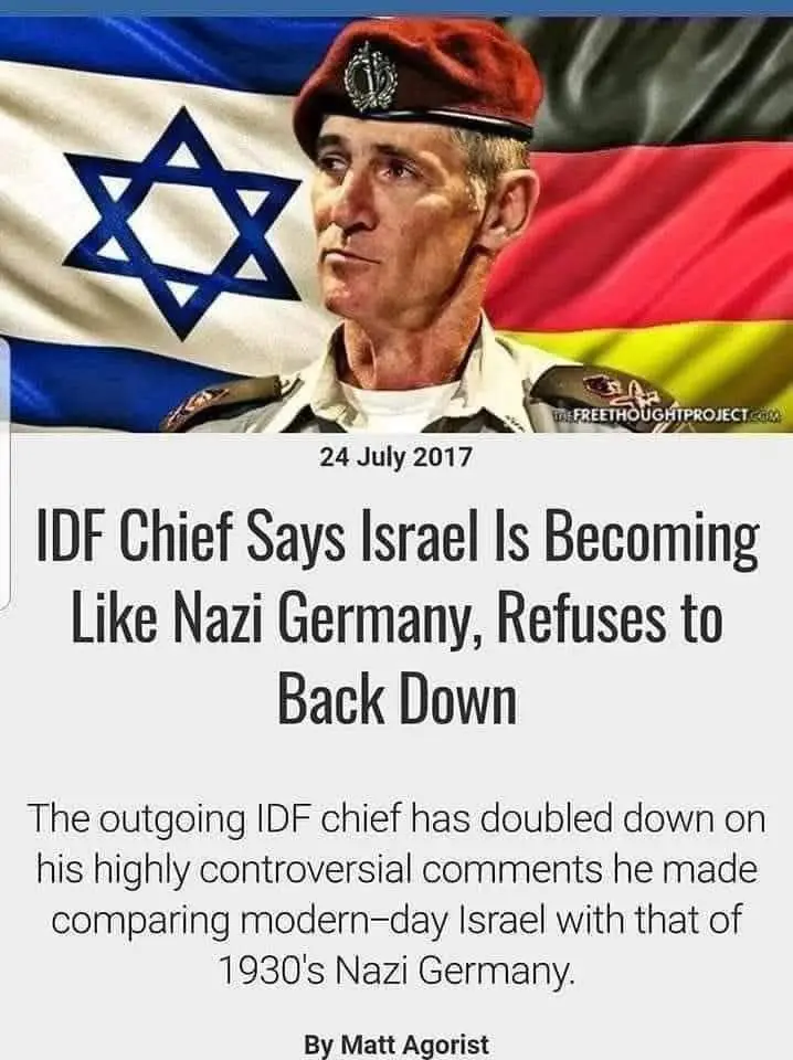 A photo of a man in military uniform with a red beret, set against a background of the Israeli and German flags. Overlaid…