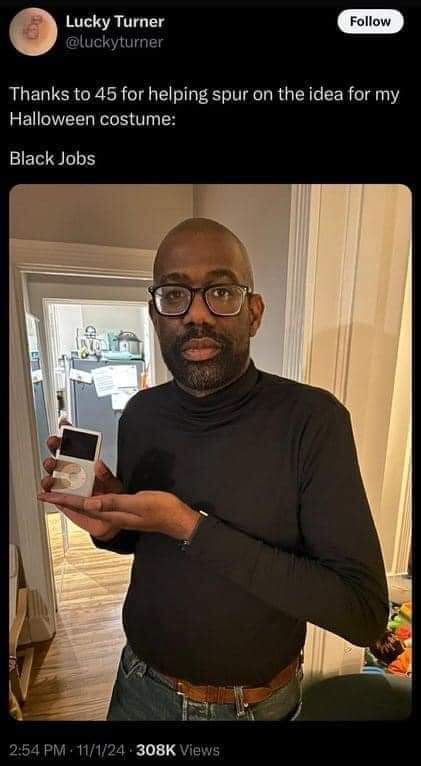 A man with glasses and a black turtleneck holds a white iPod Classic, looking at the camera. Overlaid text reads 'Thanks to…