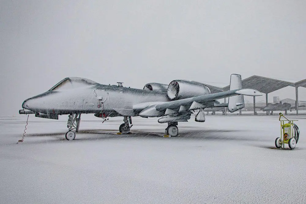 A-10 Aircraft in Snow: A Stunning Pencil Sketch Effect